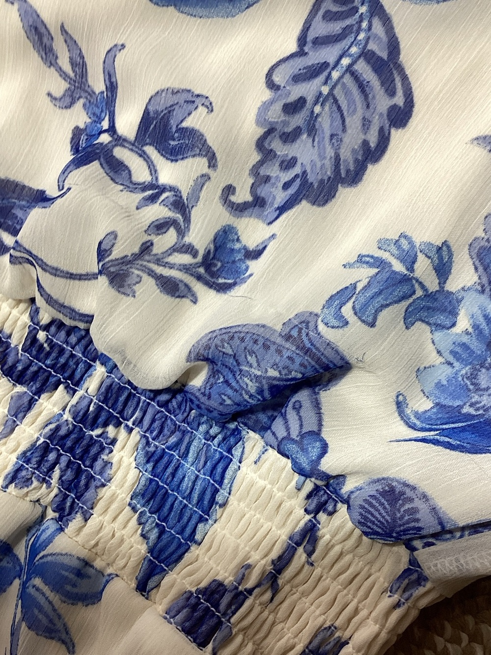 1. State White Maxi Dress with Blue Floral Print - Picture 13 of 16
